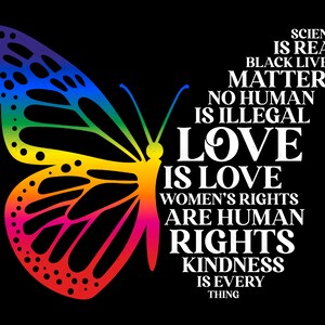Liebe ist Liebe SVG, Png, Lgbt, Lgbtq, Regenbogen-Schmetterling, Regenbogen-Schmetterling, Pride Day, Menschenrechte, digitaler Download Sublimation PNG & SVG Cricut
