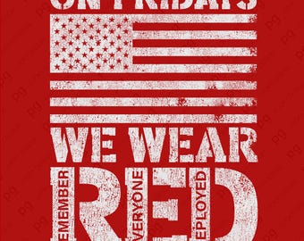 On Fridays We Wear Red SVG PNG - Liebe zur Unterstützung des Militärs (2017)