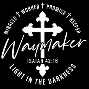 Croce Svg, Waymaker Svg Png, Miracle Worker Promise Keeper Luce nell'oscurità Citazione Digitale Download Sublimazione Cricut File SVG e PNG
