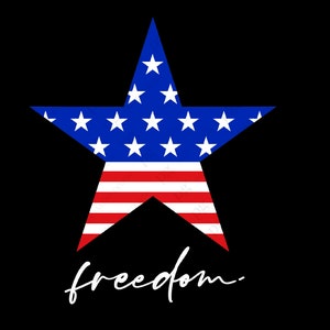 4 de julio Freedom USA Svg, America Flag Star y Strip Independence Day Descarga digital DTG Sublimación Hierro en Cricut Cut File Svg Png