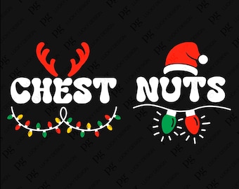 5 Colour Bundle Chest And Nuts Svg Png, Chest Nuts Svg, Funny Christmas Couple Matching Gift Digital Download Sublimation PNG & SVG Cricut