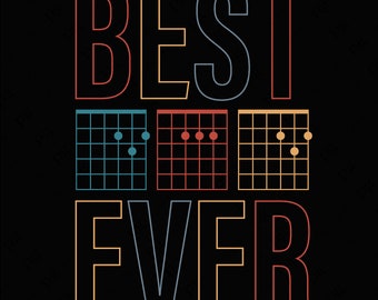 Best Dad Guitar Chords Svg Png, Dad Music Notes Svg, Music Dad Svg, Trendy Father's Day Gift  Digital Download Sublimation PNG & SVG Cricut