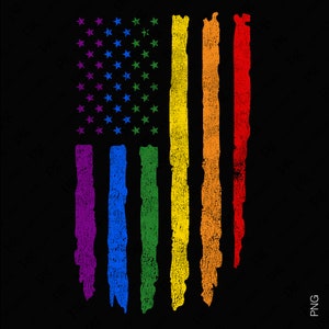 Design USA drapeau de la fierté arc-en-ciel Svg, Svg Lgbtq, drapeau de la fierté en détresse Png, mois de la fierté téléchargement numérique sublimation PNG & SVG Cricut