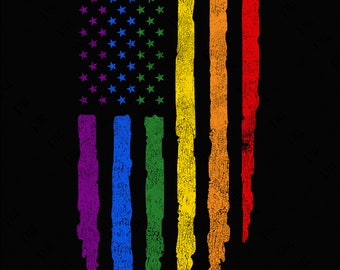 2 Design USA Rainbow Pride Flag Svg Png, Lgbtq Svg, Distressed Pride Flag Png, Pride Month Digital Download Sublimation PNG & SVG Cricut