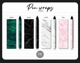 Marble Pen Wraps, Nature Marble Pattern Print Waterslide & Printable Vinyl for Epoxy Pen - Epoxy Glitter Pen Wrap Digital File Download PNG