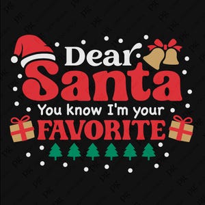 Beste kerstman, je weet dat ik je favoriete Svg Png ben, grappige kerstman Svg, kerstcadeau cadeau digitale download sublimatie PNG en SVG Cricut