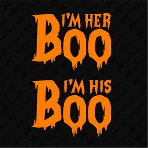 I’m His Boo Svg, I’m Her Boo Svg, Halloween Boo Png, Couples Matching Halloween Costume Digital Download DTF Sublimation PNG & SVG Cricut