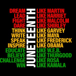 Juneteenth Traum wie Führer, Traum wie Martin, Black Power Geschichte, Juneteenth Tag digitaler Download Sublimation Cricut Datei SVG & PNG