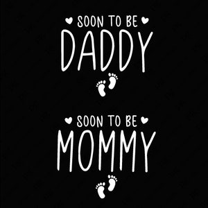Em breve será a mamãe Svg Png, Em breve será o papai Svg Png, Anúncio de gravidez correspondente para casais, Download digital de sublimação PNG e SVG Cricut
