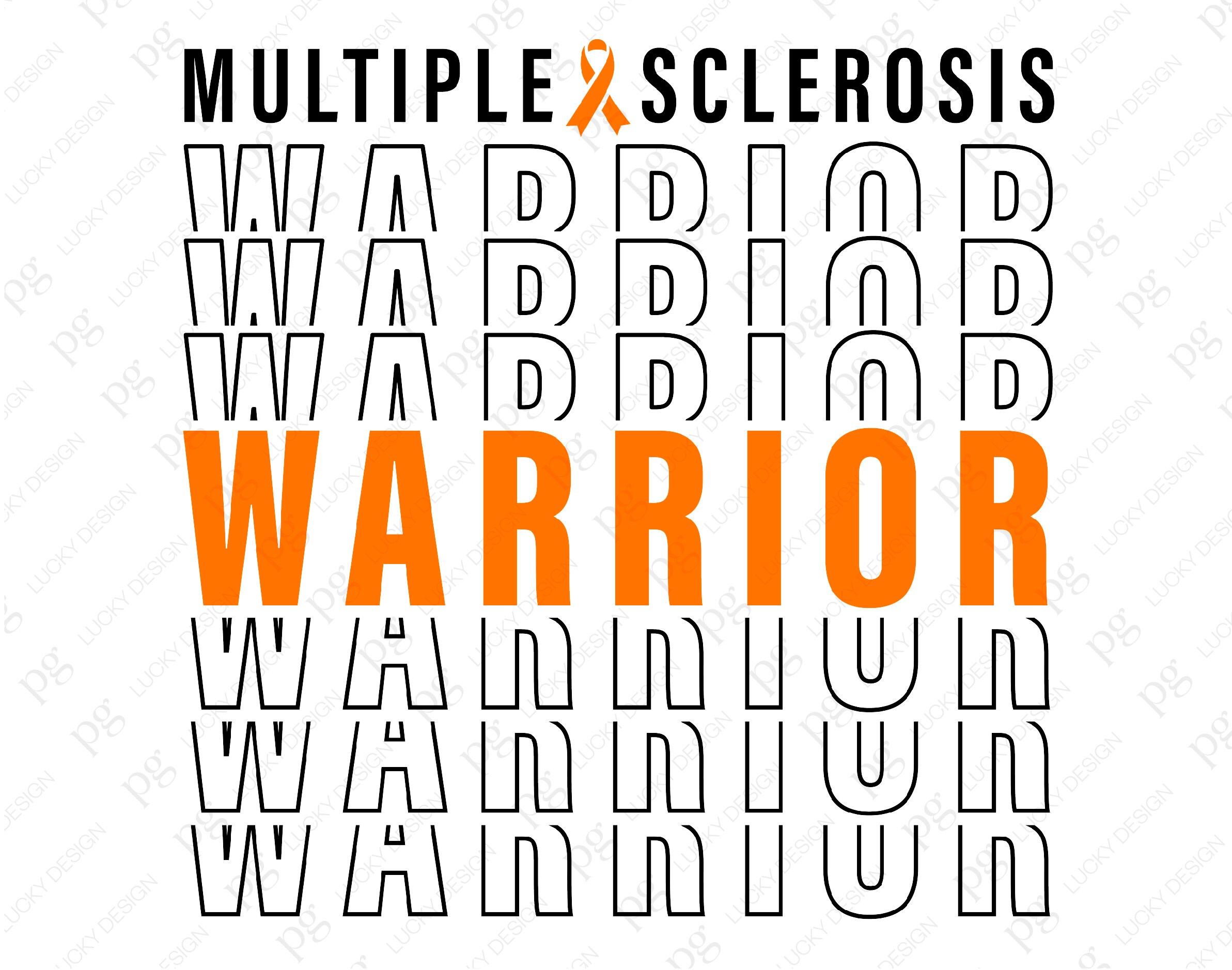Ms Ribbon Vector Image Ms Warrior Svg Png, Orange Ribbon Multiple Sclerosis Awareness Svg, Ms ...