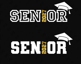 Senior 2027 Graduate Svg Png : Varsity Class of 2027 Graduation Cap Design (Digital Download)