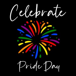 Vier Pride Day Svg, Rainbow Pride Firework SVG, Pride SVG, Lgbtq Rainbow Svg, digitale download DTG sublimatie Cricut bestand SVG & PNG