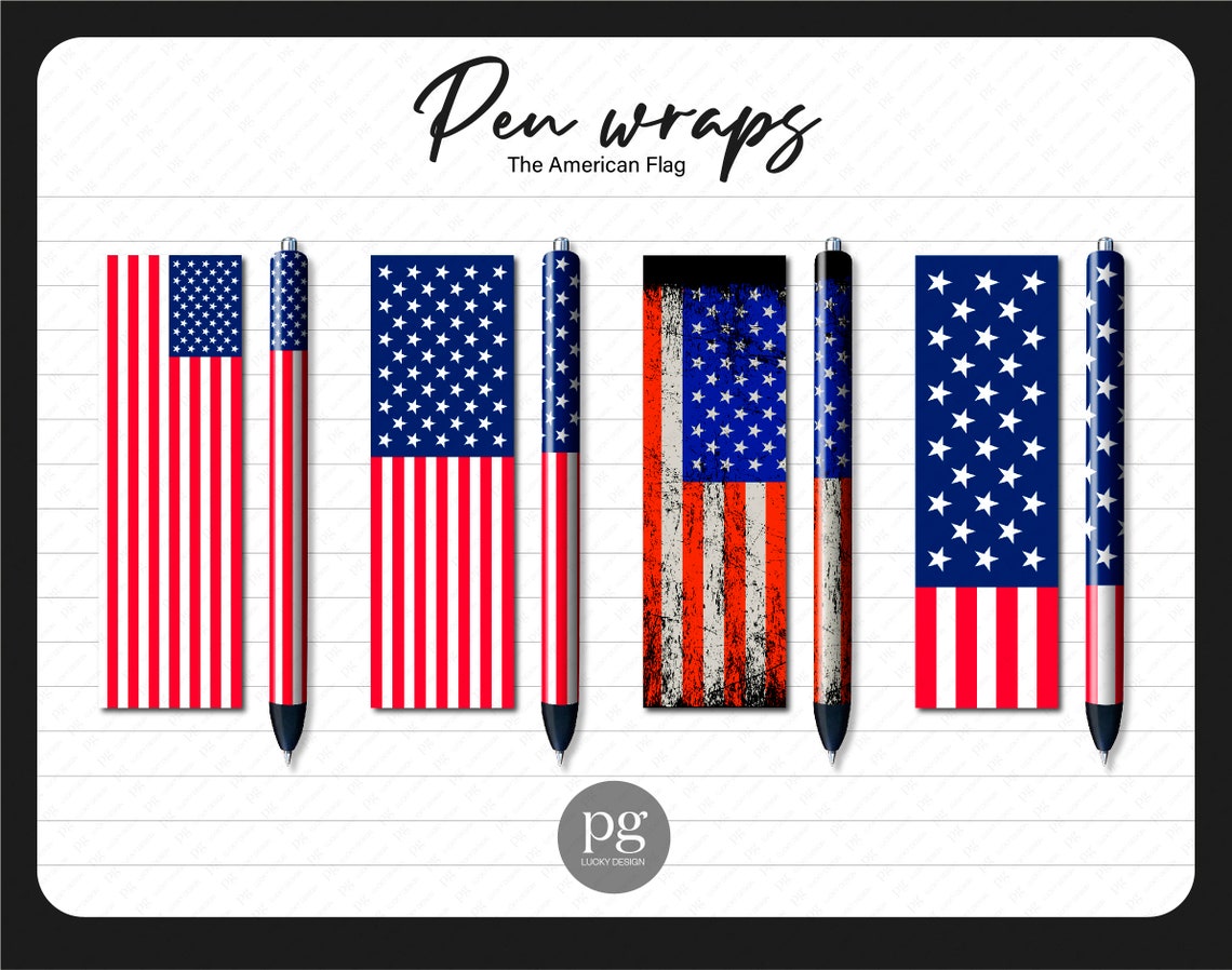 American Flag Pen Wraps 4th of July USA Independence Day | Etsy
