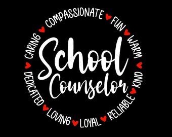 School Counselor Svg, Coworker Svg, Psychologist Svg, Therapist Svg, Back to School Digital Download Sublimation PNG & SVG File For Cricut