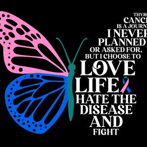 Schildklierkanker is een reis Svg Png, Schildklierkanker Awareness Svg, Schildklierkanker Survivor Svg Digitale Download Sublimatie PNG & SVG Cricut