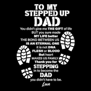Aan mijn opgevoerde vader Svg Bedankt voor het stappen van papa - Bonus papa - Stap papa - Papa Svg Digitale Download DTG Sublimatie Cricut Bestand SVG & PNG