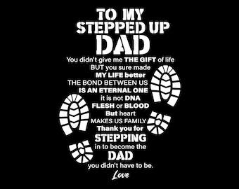 An meinen Stepped Up Dad Danke für Stepping Dad - Bonus Dad - Step Dad - Dad SVG Digitaler Download DTG Sublimation Cricut Datei SVG & PNG
