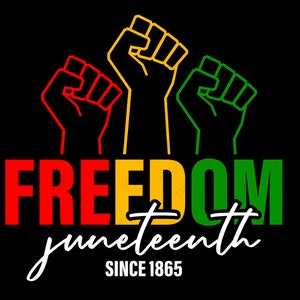 Juneteenth 1865 SVG Png, Freiheit svg, Faust svg, Faust Power svg junteenth svg, schwarze Geschichte digitaler Download Sublimation PNG & SVG Cricut