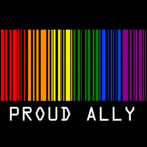 Orgulloso aliado Lgbtq Código de barras Svg, Regalo del Orgullo Lgbt, Orgulloso Aliado Lgbt Svg, Mes del Orgullo Lgbtq Svg, Descarga Digital DTG Sublimación Cricut SVG & PNG
