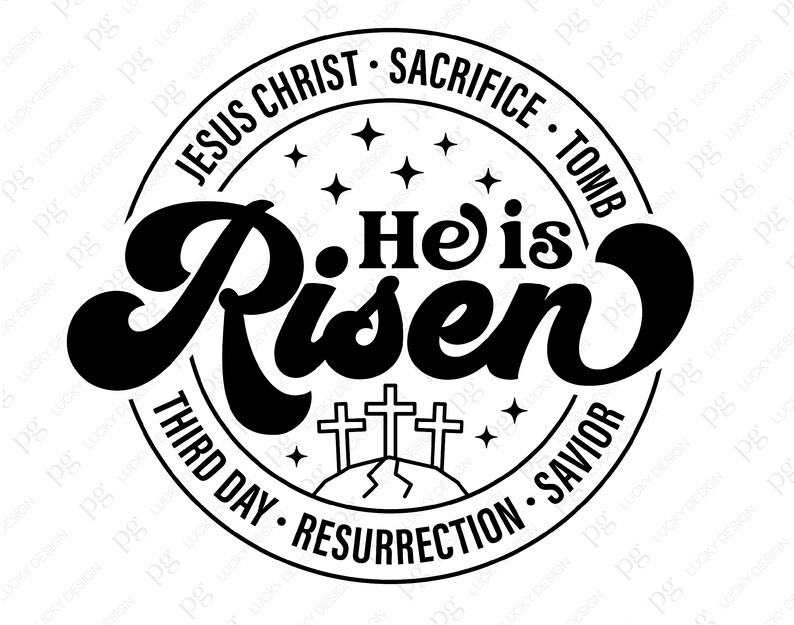 God Risen Bvector He is Risen Svg Png, Christian Easter Svg, Religious Jesus God Bible ...