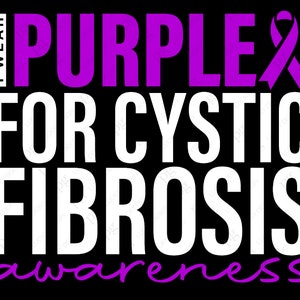 Je porte violet Svg Png, Svg de sensibilisation à la fibrose kystique, Svg de la fibrose kystique, violet jour ruban téléchargement numérique Sublimation PNG & SVG Cricut