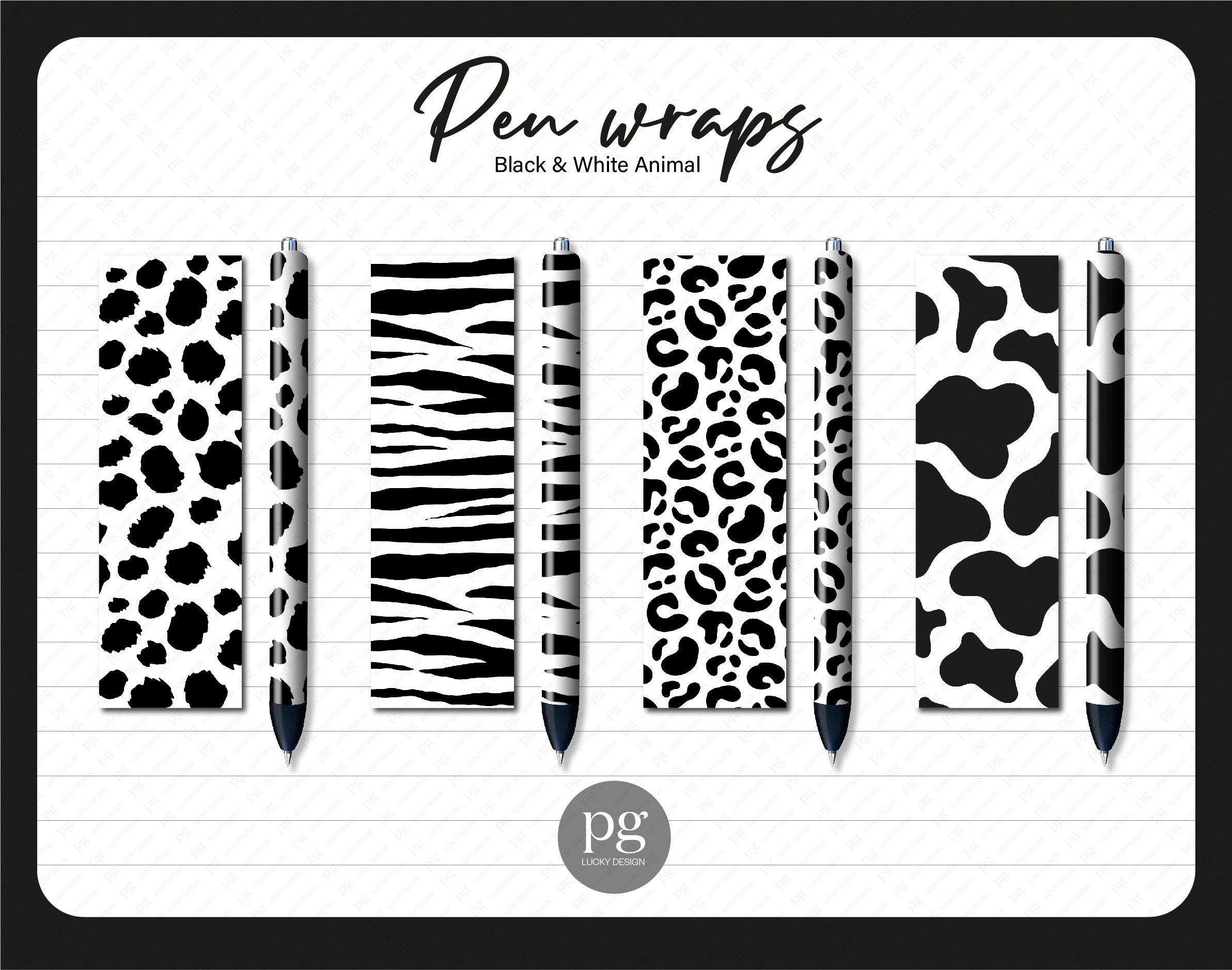 animal print pen wraps cheetah leopard zebra cow pattern etsy