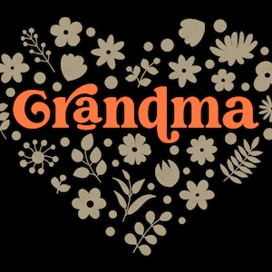 Abuela Corazón Floral Svg Png, Abuela Flor Svg, Flores Silvestres Svg, Regalos Para Abuela Descarga Digital Sublimación Archivos PNG & SVG Para Cricut