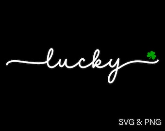 Lucky Svg Png, Happy Go Lucky Svg, St Patrick's Day Svg, Lucky Clover Svg, Irish Svg, Digital Download Sublimation PNG & SVG File For Cricut