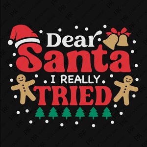 Beste kerstman, ik heb echt geprobeerd Svg Png, grappige kerstman Svg, kerst citaat Svg, kerstcadeau idee digitale download sublimatie PNG & SVG Cricut