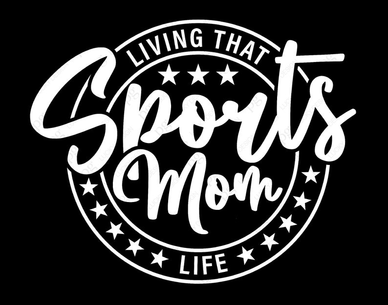 Leven dat sport moeder leven Svg Png, sport moeder Svg, speldag Svg, Cheer Mom geschenken idee digitale download sublimatie PNG & SVG Cricut bestand afbeelding 1