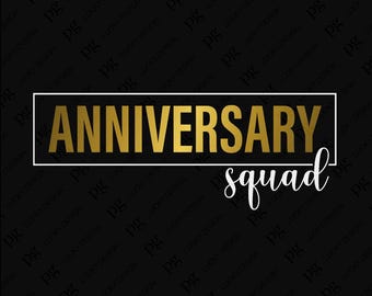 4 farbige Jubiläum Squad SVG Png, Jubiläum Vibes SVG, Team Matching Kostüm Jubiläum Digitaler Download Sublimation PNG und SVG Cricut