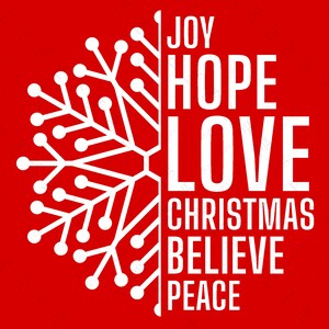 Alegría Esperanza Amor Paz Creer Navidad Medio Copo de Nieve Svg, Navidad Copo de Nieve Palabra Arte Svg, Descarga Digital Sublimación Cricut Archivo SVG & PNG