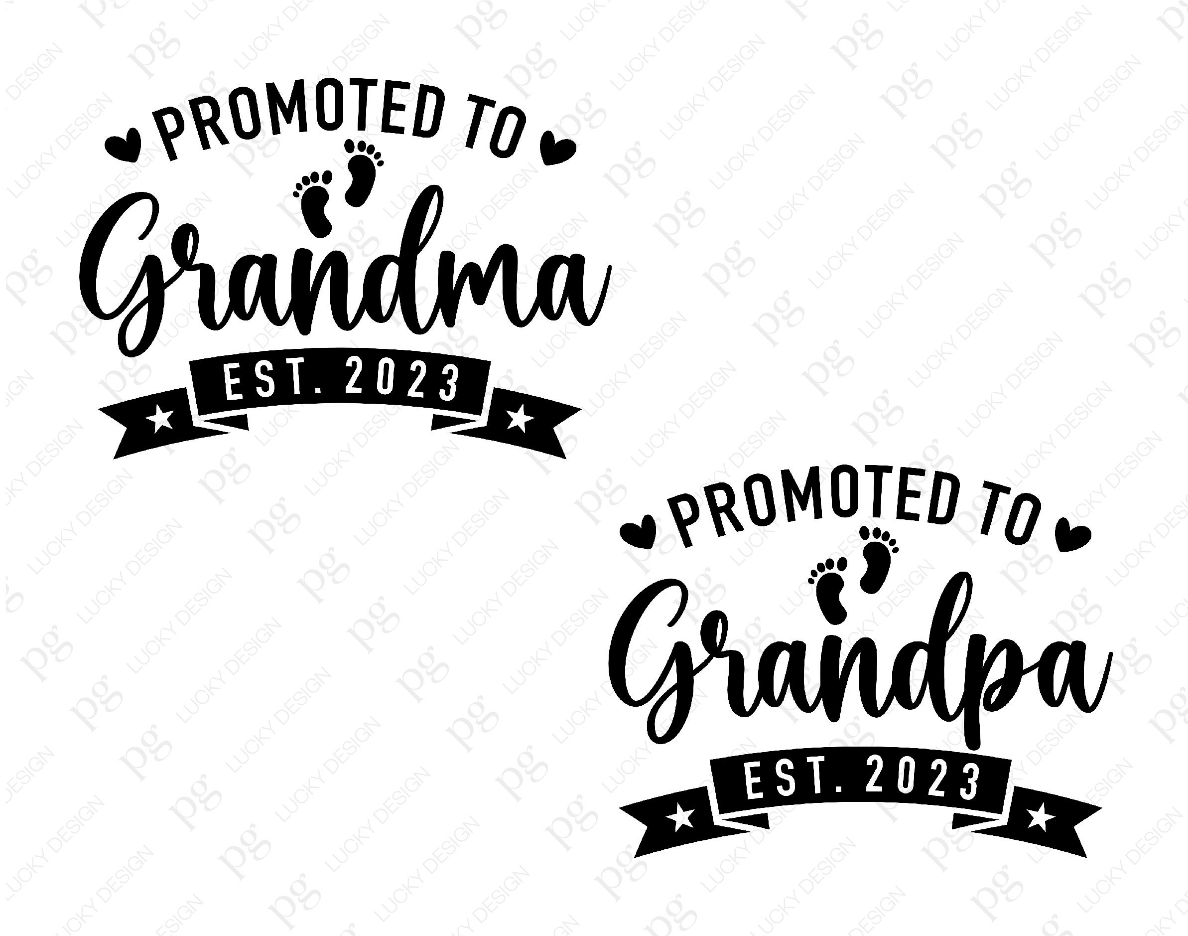 Promoted To Grandma Est 2023 Svg Png New Grandparents Svg Etsy