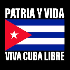 Bandera de Cuba Patria Y Vida Viva Cuba Libre, #soscuba Hashtag, Cuban Empower Saying Quote Descarga digital DTG Sublimación Cricut Archivo SVG & PNG