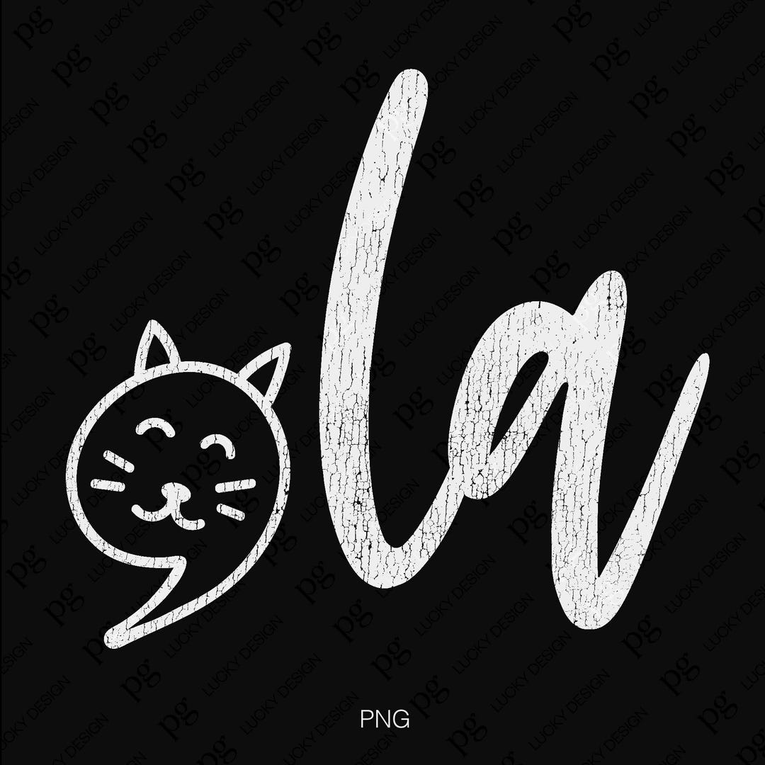 2 Design Cat Comma La Svg Png, Distressed 'la Png, Election 2024 Svg ...
