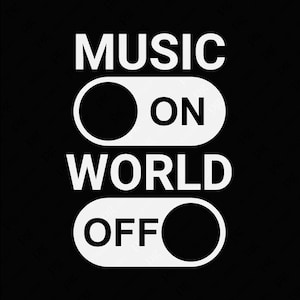 Muziek op wereld uit Svg Png, muzikant Svg, muziekleraar Svg, Trendy muziekliefhebber Graduate Gift Digitale Download Sublimatie PNG & SVG Cricut
