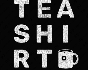 Tea Shirt SVG PNG: Vintage Distressed Mug for Hot Tea Lovers Design (Digital Download)