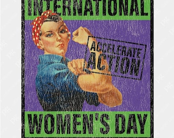 2 Design International Women's Day Png, Accelerate Action Png, Empower Women Support  Digital Download Sublimation PNG