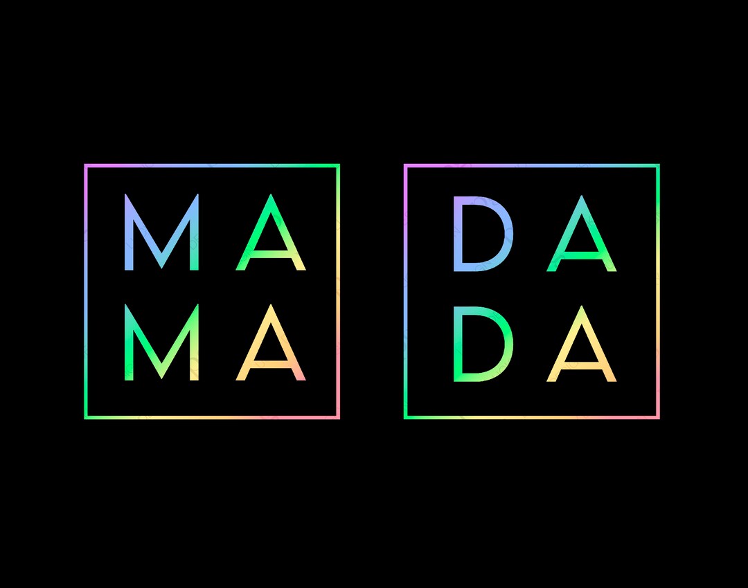 Mama Dada Pastel Hologram Shirt Svg, Mommy Daddy Matching, Pregnancy ...