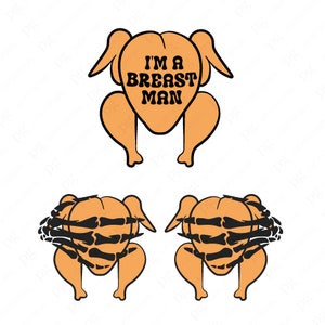 2 Paquete Soy un hombre de pecho Svg Png, Pareja divertida que coincide con Acción de Gracias Svg, Cita de Turquía Svg, Descarga digital Sublimación PNG & SVG Cricut