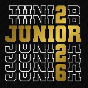 Junior 2026 svg png, Klasse von 2026 svg, Junior svg, 11.Klasse Abitur Graduierung Geschenk Digitaler Download Sublimation PNG und SVG Cricut