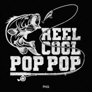 2 Carrete de diseño Cool Pop Pop Svg Png, Pescador Svg, Amante de la pesca Svg, Idea de regalo del día del padre Descarga digital Sublimación PNG & SVG Cricut
