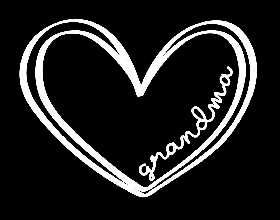Grandma Heart Svg Png, Grandma Svg, Doddle Heart Frame Svg, Mother’s