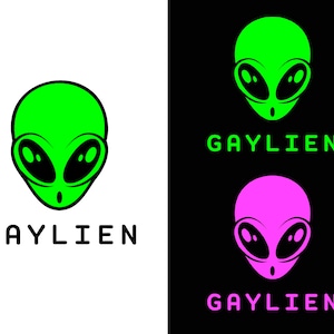 3 Bundle Gaylien SVG, lustige Gaylien Gay Pride SVG, digitaler Download Sublimation Cricut Datei
