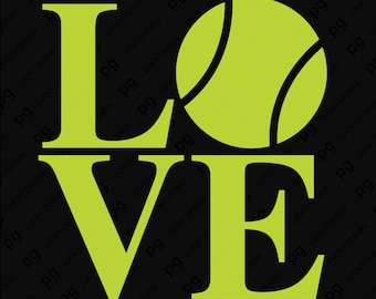 LOVE Svg Png, Love Tennis Svg, Tennis Mom Svg, Tennis Ball Svg, Funny Tennis Lover Gift Idea, Digital Download Sublimation PNG & SVG Cricut