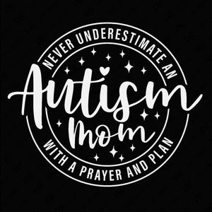 Onderschat nooit een moeder met autisme met een speler en plan Svg Png, Autisme moeder cadeau idee digitale download sublimatie PNG- en SVG Cricut-bestand