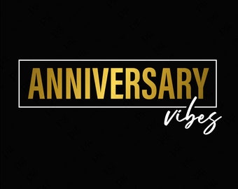4 Farbe Jubiläum Vibes SVG Png, Jubiläum SVG, Paare Passende Jubiläum Geschenkidee Digitaler Download Sublimation PNG und SVG Cricut