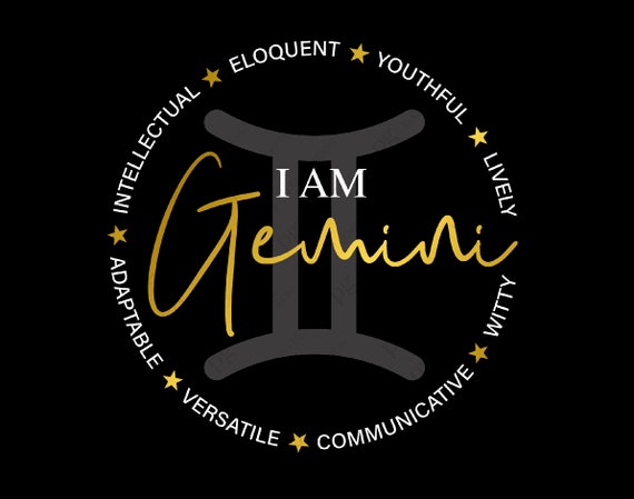I Am Gemini Zodiac Birthday Svg, Zodiac Sign With Positive