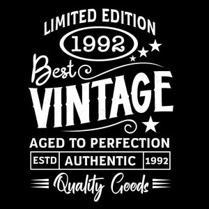 30 anni vintage 1992 edizione limitata classico Svg, 30° compleanno Png, regalo di pensionamento Download digitale DTG sublimazione Cricut SVG e PNG