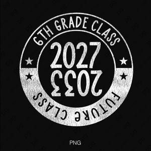 SVG- en PNG-bestand van de afstudeershirt voor de 6e klas van 2027: Toekomstige klas van 2033 (digitale download)